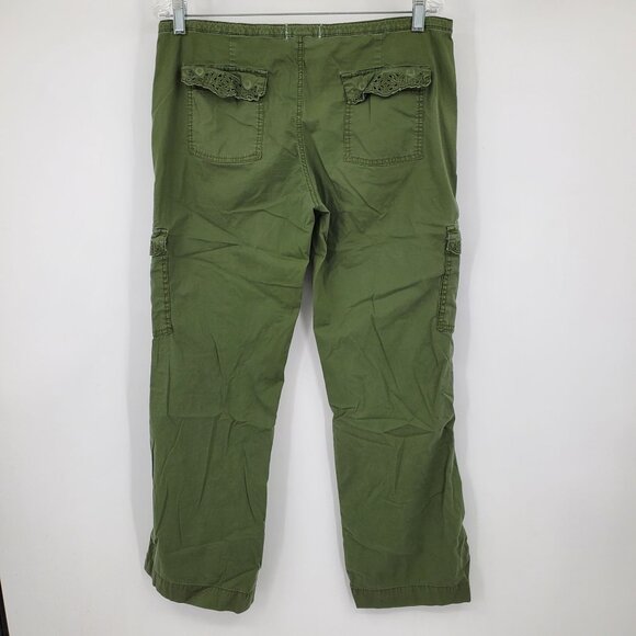 Vintage Old Navy Y2K Grunge Low Rise Lace Crochet Cargo Women's Pants Size 8 - Picture 2 of 9